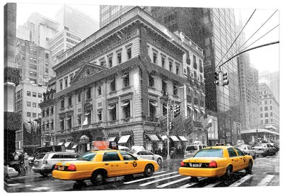 Fifth Avenue Yellow Cab  Canvas Art Print - Color Pop Photography