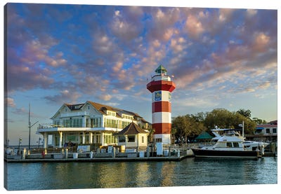 Sunrise In Harbour Town, South Carolina Canvas Art Print - South Carolina