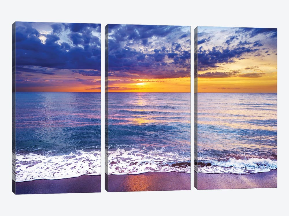 Stormy Beach Sunrise, Florida by Susanne Kremer 3-piece Art Print
