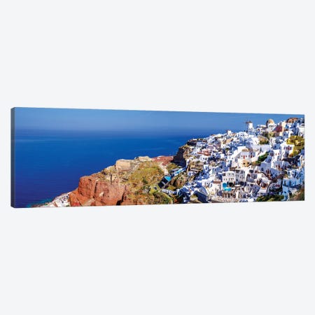 Panoramic View Of The Caldera And Windmills Santorini,Greece Canvas Print #SKR738} by Susanne Kremer Canvas Print