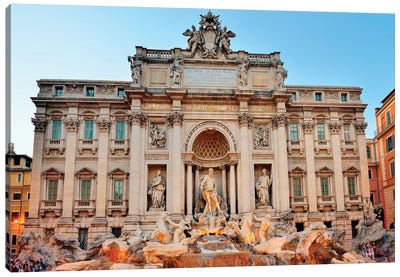 Fontani die Trevi, Trevi Fountain at night  Canvas Art Print - Famous Monuments & Sculptures