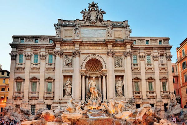 Fountains: Fontani die Trevi, Trevi Fountain at night  by Susanne Kremer