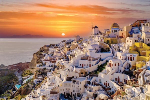 Greece: Gorgeous Sunset, Santorini,Greece by Susanne Kremer