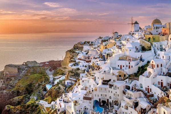 Santorini: Cotton Candy Sunset, Santorini,Greece by Susanne Kremer