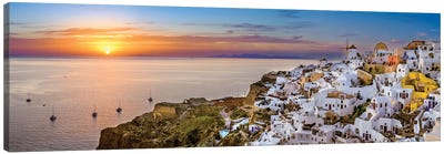 Dream Sunset, Santorini,Greece Canvas Art Print - City Sunrise & Sunset Art