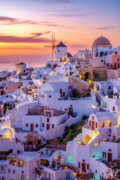 City Sunrises & Sunsets: Dreaming Of Santorini, Greece by Susanne Kremer