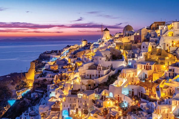 Santorini: Glamorous Night In Santorini, Greece by Susanne Kremer