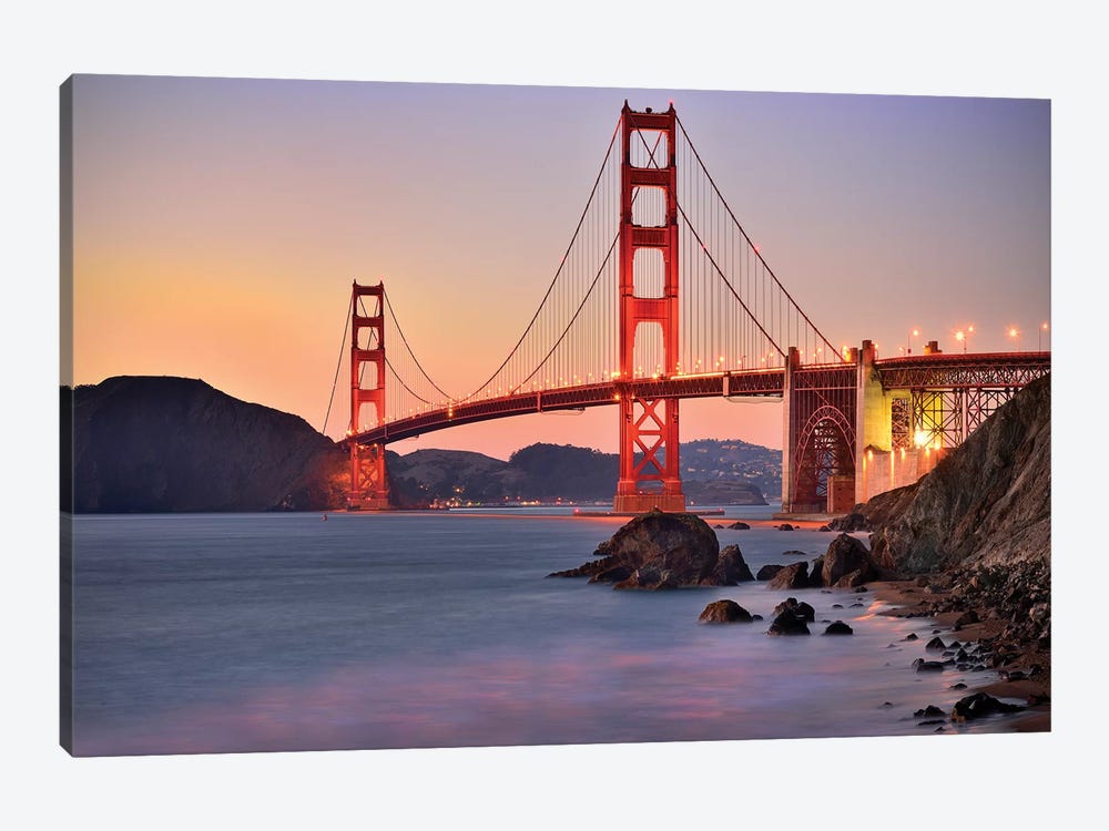 Golden Gate Bridge,Marshall Beach sunset  by Susanne Kremer 1-piece Canvas Art