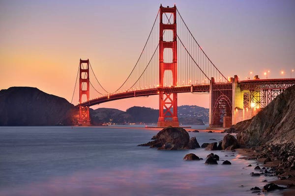 Golden Gate Bridge: Golden Gate Bridge,Marshall Beach sunset  by Susanne Kremer