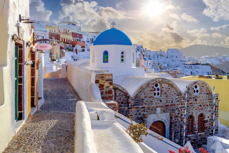 Happy Morning In Oia Santorini, Greece