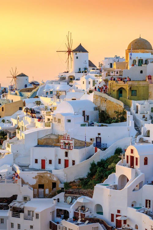 Summer Evenings In Oia Santorini, Greece