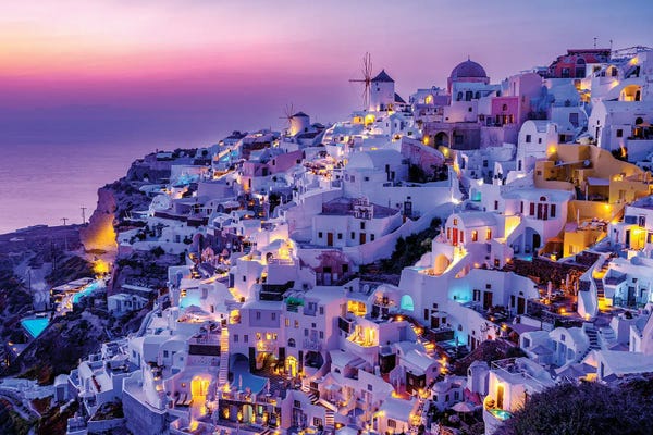 Greece: Purple Dream, Oia Santorini, Greece by Susanne Kremer