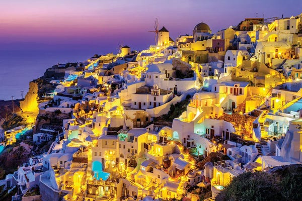 Santorini: Dreamy Night, Santorini ,Greece by Susanne Kremer