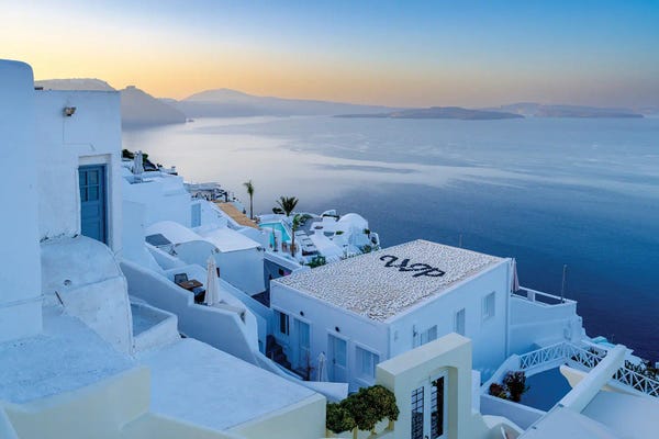 Ocean Sunrises & Sunsets: Silent Morning Oia Santorini Greece by Susanne Kremer