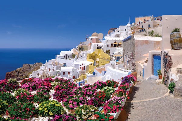 Santorini: Panoramic Garden View Oia Santorini, Greece by Susanne Kremer