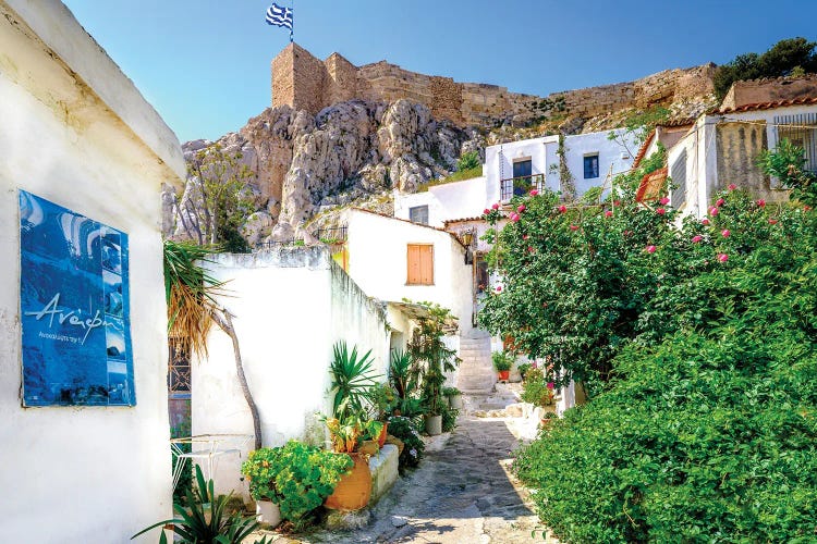 Pretty Small Street In Athens, Greece