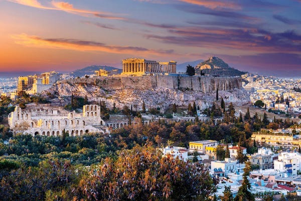 Photography: Panoramic Sunset, Acropolis, Athens, Greece by Susanne Kremer