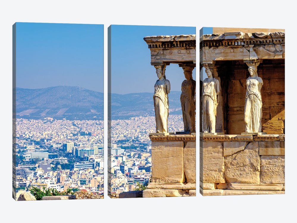 Acropolis And The City, Athens, Greece by Susanne Kremer 3-piece Canvas Art Print
