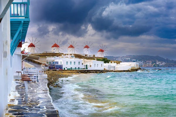 Watermills & Windmills: Storm Above The Windmills, Mykonos, Greece by Susanne Kremer