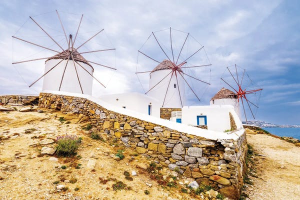 Greece: Windmills In Greece by Susanne Kremer