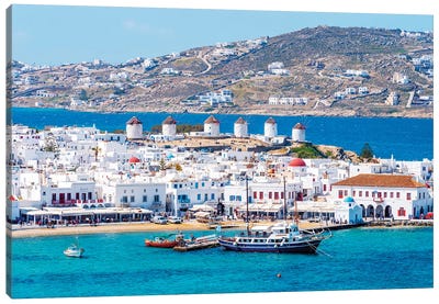 Postcard From Mykonos, Greece Canvas Art Print - Island Art