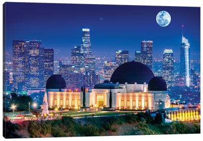 Griffith Park Observatory  Canvas Art Print - Los Angeles Skylines