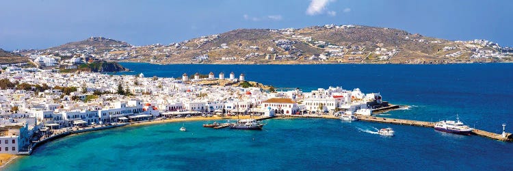 Panoramic Postcard Of Mykonos Greece