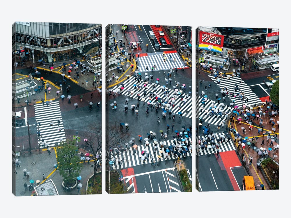 Crossing,Tokyo Japan by Susanne Kremer 3-piece Art Print