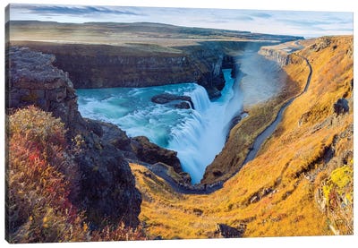 Gullfoss Waterfall Golden Circle  Canvas Art Print - Iceland Art