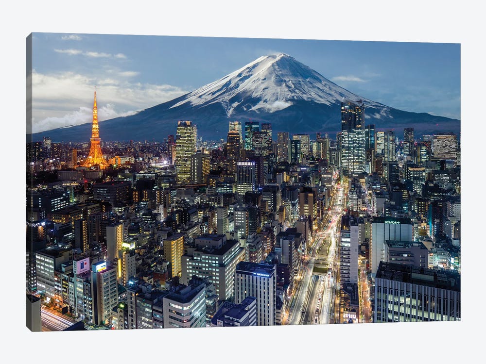 Mount Fuji And Tokyo Skyline,Japan by Susanne Kremer 1-piece Art Print