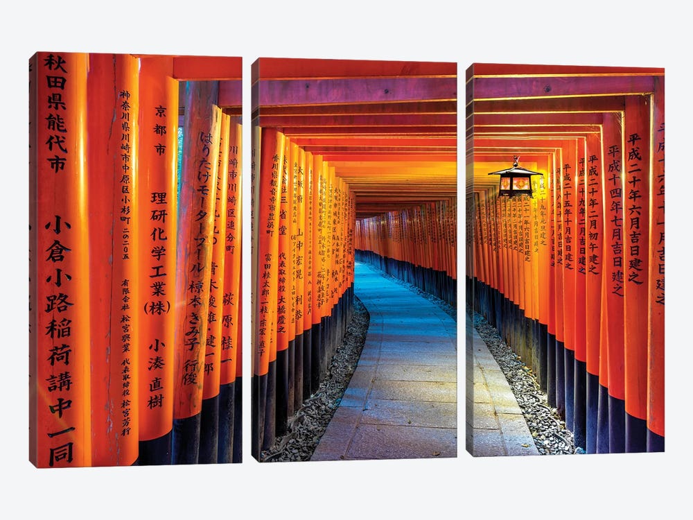 Fushimi Inari Temple, Kyoto Japan by Susanne Kremer 3-piece Canvas Print
