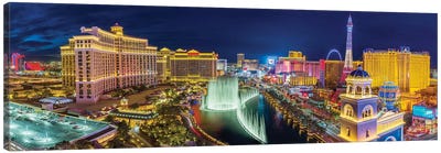 Las Vegas Fountain Panoramic View Las Vegas Nevada Canvas Art Print - Nevada Art