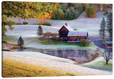 The First Frost In New England Canvas Art Print - Cabins