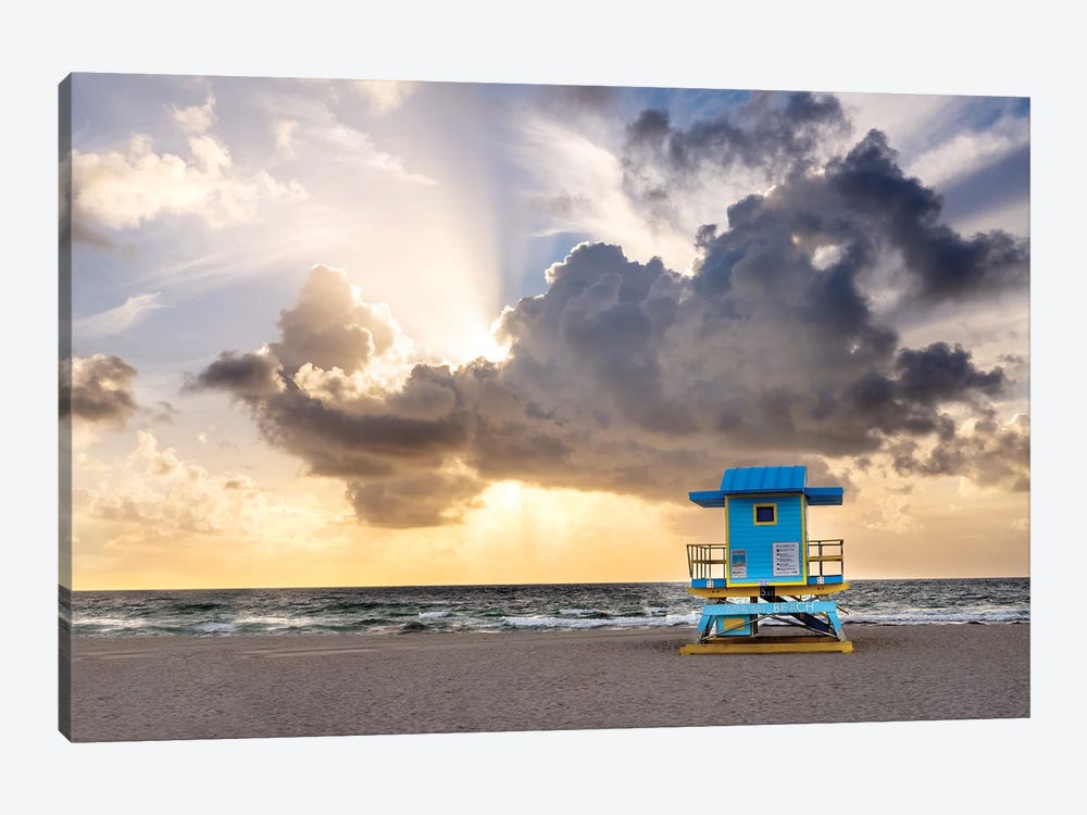 Stormy Beach,Miami Beach Florida by Susanne Kremer 1-piece Canvas Art