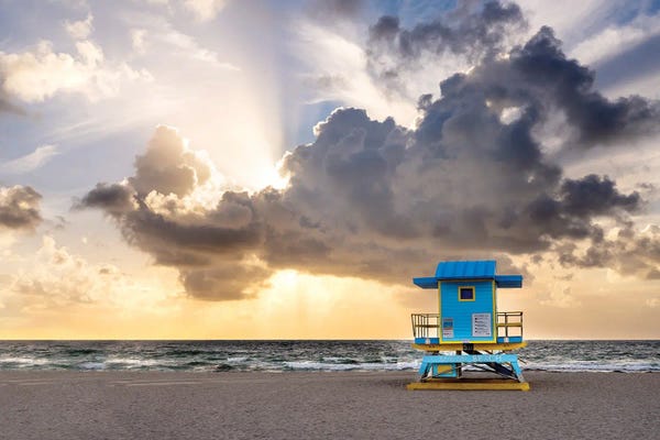 Miami: Stormy Beach,Miami Beach Florida by Susanne Kremer
