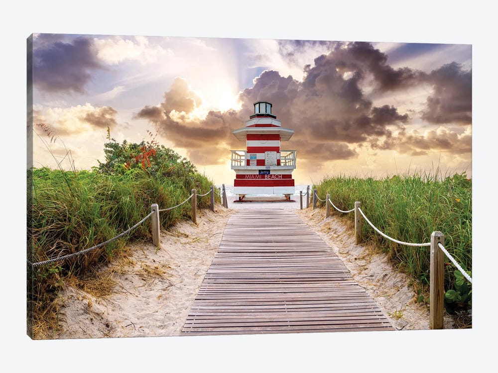 The Path To The Beachhouse, Miami Florida by Susanne Kremer 1-piece Canvas Print