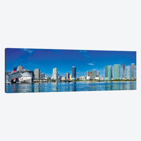 Panoramic View Miami Downtown Canvas Print #SKR844} by Susanne Kremer Canvas Wall Art