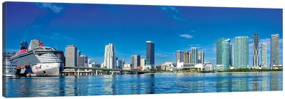 Panoramic View Miami Downtown Canvas Art Print - Miami Art