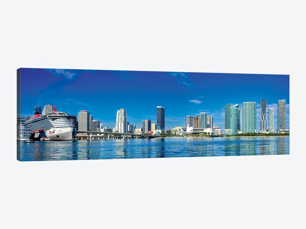 Panoramic View Miami Downtown by Susanne Kremer 1-piece Canvas Art