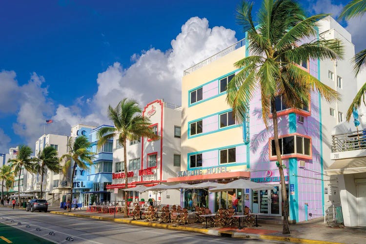 Ocean Drive Miami Beach Florida by Susanne Kremer wall art