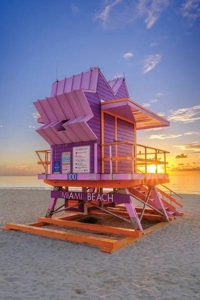 Golden Sunrise Miami Beach Florida by Susanne Kremer acrylic art print