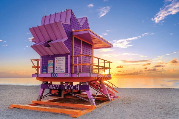 Miami: Happy Sunrise Miami Beach Florida by Susanne Kremer