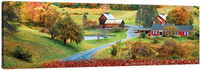 Panoramic Scenic View ,Fall In Vermont New England Canvas Art Print - Vermont Art