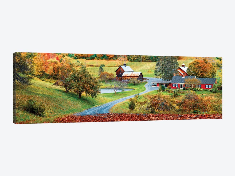 Panoramic Scenic View ,Fall In Vermont New England by Susanne Kremer 1-piece Canvas Art Print