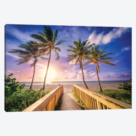 Tropical Beach Morning Florida Canvas Print #SKR857} by Susanne Kremer Canvas Art Print