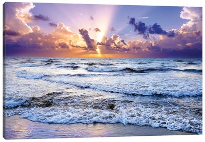 Rolling Waves Sunrise Large Canvas Florida Canvas Art Print - Susanne Kremer