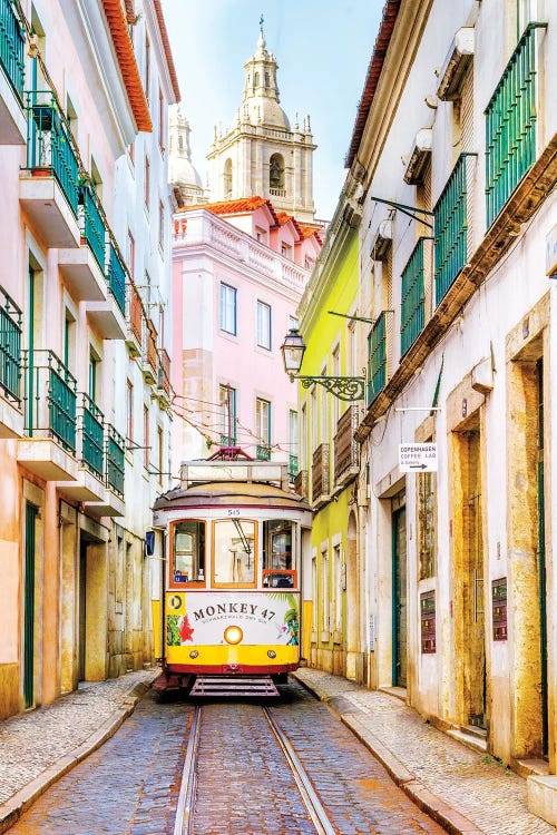 Yellow Tram 28 Lisbon Portugal