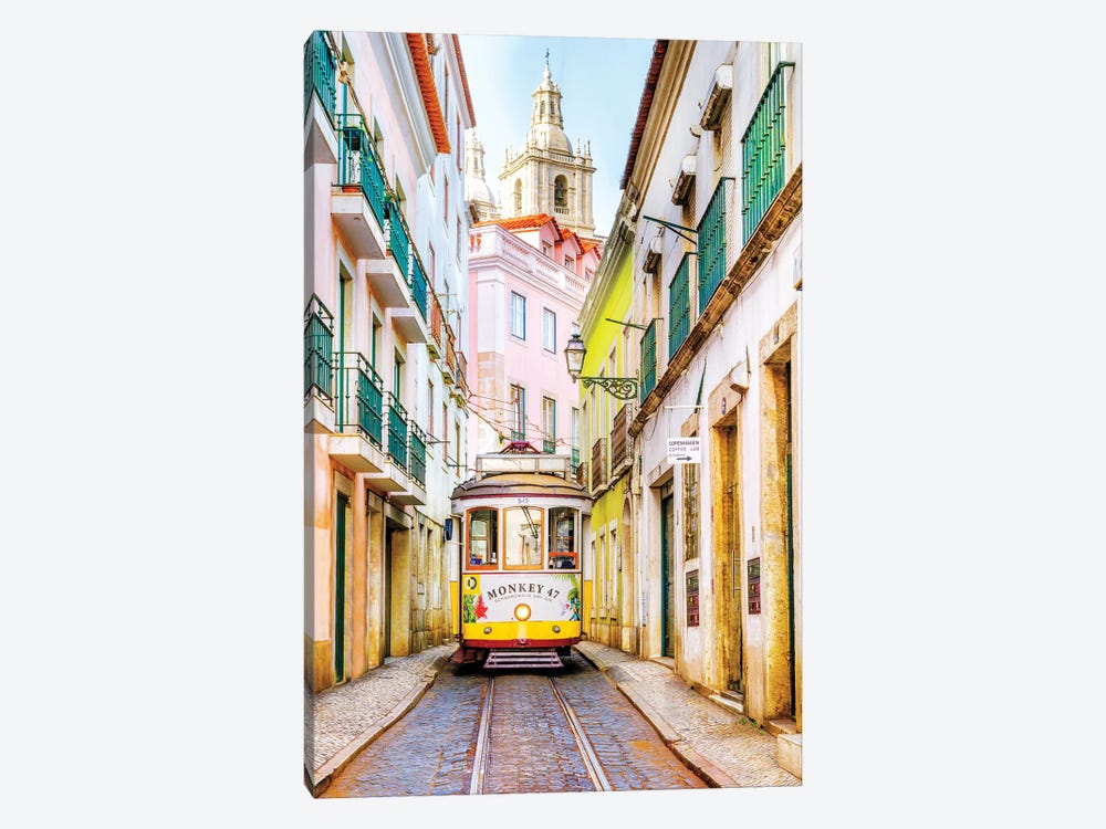 Yellow Tram 28 Lisbon Portugal by Susanne Kremer 1-piece Canvas Art Print