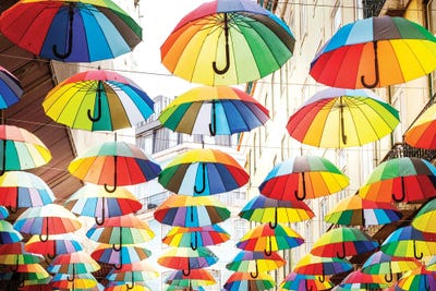 Umbrellas In Lisbon by Susanne Kremer multi panel art