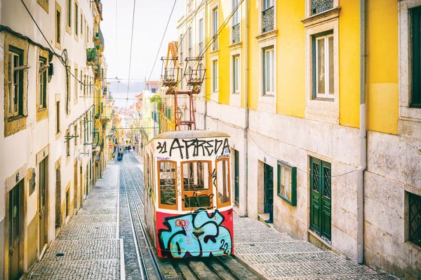 Portugal: Red Graffiti Furnicular Lisbon by Susanne Kremer